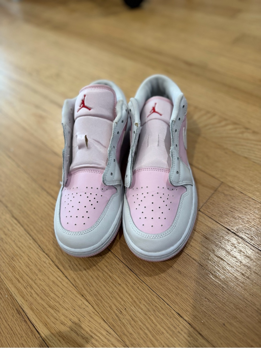 Jordan Kids Pink and White Low-Top Sneakers with Jumpman